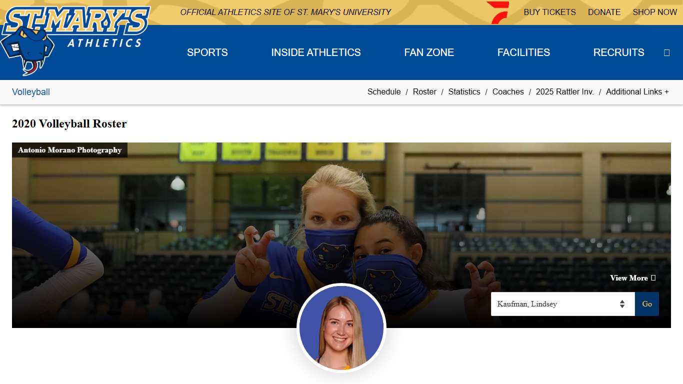 Lindsey Kaufman - Volleyball - St. Mary's University Athletics